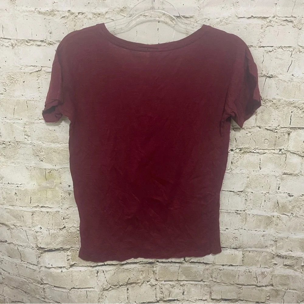 J Crew Burgundy Holiday Joy Short Sleeve T Shirt